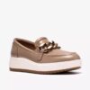 Zylah May taupe leren Loafers voor dames, VS