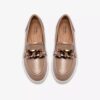 Zylah May taupe leren Loafers voor dames, VS