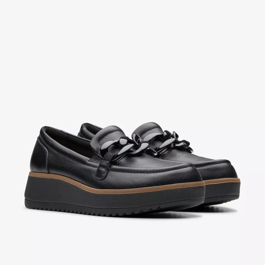Zylah May zwarte leren Loafers voor dames Zylah May zwarte leren Loafers voor dames